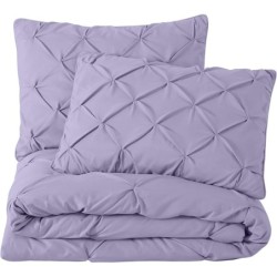 Chezmoi Collection Berlin Lavender Pinch Pleat Twin Comforter Set, 2-Piece (Comforter and Pillow Sham) - Soft Pintuck, Lightweight All Season Microfiber