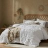 White Queen Comforter Set- Boho Tufted Shabby Chic White Comforter Queen,3 Pieces White Queen Comforter for All Seasons,White Comforter Set with 1 Comforter & 2 Pillow Shams