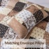 Mybedsoul Khaki Quilt Set King Size Quilt Bedding Set Brown Plaid,3 Pieces Patchwork Floral Patchwork Reversible Bedspread Coverlet Set for All Season,Soft Microfiber Bedding Set King 90"X104"