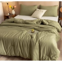 ROSGONIA Queen Comforter Set Olive Green, 3pcs Bedding Sets Queen (1 Boho Olive Comforter & 2 Pillowcases), All Season Lightweight Blanket Quilt