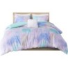 Intelligent Design Twin Comforter Set, Watercolor Twin Bedding Sets, Tie Dye Comforter Set for Teen Girl & Boys, 3 Pieces Cassiopeia Comforter, Sham, Throw Pillow Twin/Twin XL Pink/Blue