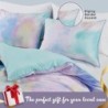 Intelligent Design Twin Comforter Set, Watercolor Twin Bedding Sets, Tie Dye Comforter Set for Teen Girl & Boys, 3 Pieces Cassiopeia Comforter, Sham, Throw Pillow Twin/Twin XL Pink/Blue