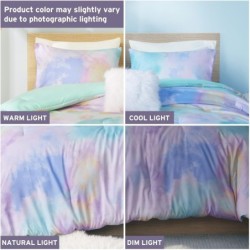 Intelligent Design Twin Comforter Set, Watercolor Twin Bedding Sets, Tie Dye Comforter Set for Teen Girl & Boys, 3 Pieces Cassiopeia Comforter, Sham, Throw Pillow Twin/Twin XL Pink/Blue