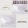 Andency White Comforter Full Size, 3 Pieces Solid Farmhouse Shabby Chic Ruffle Bedding Sets, All Season Soft Lightweight Comfy Down Alternative Bed Set for Girls Teens Men Women