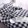 Andency Black Plaid Comforter Set Queen Size (90x90 Inch), 3 Pieces (1 Gingham Comforter and 2 Pillowcases), Summer Lightweight Microfiber Buffalo Check Down Alternative Comforter Set