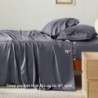 Bedsure Queen Sheet Set, Cooling Sheets for Queen Size Bed Set, Rayon Derived from Bamboo, Breathable & Soft Deep Pocket Up to 16", Hotel Luxury Silky Bedding Sheets & Pillowcases, Dark Grey