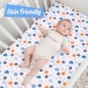 Crib Sheet - 1 Pack Sports Theme Nursery Bedding Sheet - Footballs Printed Standard Size Infant Bed Sheet Basketball Baby Boy Bed Linens for Crib by UOMNY