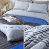 Andency Full Size Blue Comforter Set (79x90 Inch), 3 Pieces Gray and Blue Patchwork Striped Comforter, Soft Microfiber Down Alternative Comforter Bedding Set Bed in a Bag with Corner Loops