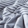 Andency Full Size Blue Comforter Set (79x90 Inch), 3 Pieces Gray and Blue Patchwork Striped Comforter, Soft Microfiber Down Alternative Comforter Bedding Set Bed in a Bag with Corner Loops