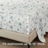 Bedsure Flannel Sheets King Size，Warm Extra Soft Flannel Bed Sheets Set with Deep Pockets，Breathable Brushed Flannel Bedding, Grey Blue