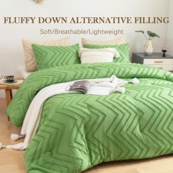 Cosybay Full Size Comforter Sets - Green Boho Tufted Bedding Comforter Sets, 3 Pieces Full Size Bed Set with 1 Comforter(82"x86") & 2 Pillow Shams(20"x26"), All Season Down Alternative Bedding Sets