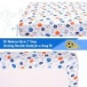 Crib Sheet - 1 Pack Sports Theme Nursery Bedding Sheet - Footballs Printed Standard Size Infant Bed Sheet Basketball Baby Boy Bed Linens for Crib by UOMNY