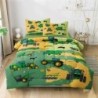 Twin Construction Bedding Set for Boys Kids Farm Tractor Bedding 4 Pieces Cars Twin Comforter Set for Boys, Twin Truck Bed in a Bag Set Boys