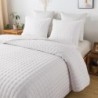 WDCOZY White King Size Quilt Bedding Sets with Pillow Shams, Lightweight Soft Bedspread Coverlet, Quilted Blanket Thin Comforter Bed Cover, All Season Summer Spring, 3 Pieces, 104x90 inches