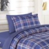 EMME Twin Comforter Set Bed in a Bag Plaid, 5 Piece Navy Blue Bedding Sets Twin Size with Sheets, Twin XL Comforter, Pillowcase&Sham, Soft Down Alternative Bed Set for All Season