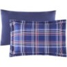 EMME Twin Comforter Set Bed in a Bag Plaid, 5 Piece Navy Blue Bedding Sets Twin Size with Sheets, Twin XL Comforter, Pillowcase&Sham, Soft Down Alternative Bed Set for All Season