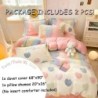 MorroMorn Twin Bedding Sets, Pink Rainbow Duvet Cover Set, Fluffy Comforter Covers Blanket Ultra Soft Kawaii Cute for Girls Kids Toddler Teen Women Twin/Twin XL Size