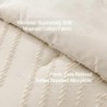 Litanika King Size Comforter Set Beige, 3 Pieces Lightweight Tufted Bedding Comforter Set Cream, All Season Down Alternative Comforter Fluffy Bed Set Gift Choice