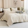 Andency King Size Comforter Set Beige, 3 Pieces Boho Bedding Comforters & Sets, All Season Soft Tufted Farmhouse Bed Set (104x90In Comforter & 2 Pillowcases)