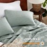 Bedsure Boho Quilt Queen Size Sage Green, Modern Geometric Stitched Pattern, Ultra Soft and Lightweight Bedding Set, 3 Pieces, 1 Quilt and 2 Pillow Shams