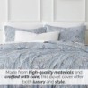 Southshore Fine Living, Inc. Oversized Full/Queen Size Comforter Bedding Set, Boho Bedding, Paisley Print Bedspread, Full Size/Queen Bed Comforter Set with 2 Matching Shams, Pure Melody Aqua