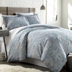 Southshore Fine Living, Inc. Oversized Full/Queen Size Comforter Bedding Set, Boho Bedding, Paisley Print Bedspread, Full Size/Queen Bed Comforter Set with 2 Matching Shams, Pure Melody Aqua