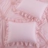 HOMBYS Pink Bedding Comforter Set for Girls, 3 Piece Blush Pinch Pleat Comforter Set with Ruffles for All Season，Twin Size