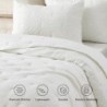 Bedsure King Quilt Bedding Set, Vintage Quilt Sets with Botanical Jacquard-White Lightweight Bedspread Coverlets for All Seasons(Includes 1 Quilt, 2 Pillow Shams)