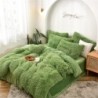 Fluffy Duvet Cover Set Full Size Green Ultra Soft Shaggy Fluffy Comforter Cover Set Fuzzy Quilt Cover Set Bedding Set 3Pcs (1Duvet Cover + 2Pillow Shams) with Zipper Closure Avocado Green