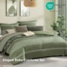 Olive Green Queen Bedding Sets,3 Piece Queen Comforter Set with Shams, Soft Microfiber Warm Queen Bed Set for Bedroom, 90"*90"(Olive Green, Queen)