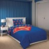 Superhero Bedding Set with Beach Towel, Fleece Blanket, Bedspread Set, and Curtain Set for Kids - Marvel, DC Comics, Justice League, and Avengers Theme (Twin Blue Comforter Set)