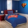 Superhero Bedding Set with Beach Towel, Fleece Blanket, Bedspread Set, and Curtain Set for Kids - Marvel, DC Comics, Justice League, and Avengers Theme (Twin Blue Comforter Set)