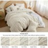 Bedsure Tufted Boho Comforter Set Full - Beige Boho Bedding Comforter Set, 3 Pieces Farmhouse Shabby Chic Embroidery Bed Set, Soft Jacquard Comforter for All Seasons