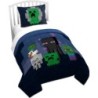 Jay Franco Minecraft Bad Night Twin Quilt & Sham Set - Super Soft Kids Bedding Features Creeper & Enderman - Fade Resistant Microfiber (Official Minecraft Product)