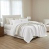 WDCOZY White Muslin Cotton Quilt Bedding Sets Queen Size with 2 Pillow Shams, Shabby Chic Rustic Textured Gauze Lightweight Country Soft Bedspread Coverlet for All Season, 3 Pieces, 90x90 inches