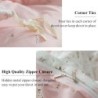 EAVD Vintage Style Garden Pink Floral Duvet Cover Queen 100% Cotton White Pink Floral Bedding Set for Girls Women Chic Shabby Boho Botanical Floral Comforter Cover with Zipper Closure 4 Ties