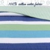 Cozy Line Home Fashions Waylon Navy Blue Green White Striped 100% Cotton Reversible Bedding Quilt Set, Coverlet Bedspread (Blue/Green, Twin - 2 Piece)