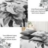 Dobuyly Grey Queen Comforter Set 7 Piece Bed in a Bag, Gray Floral Printed on White Comforter Set with Sheets, Soft Microfiber Botanical Farmhouse Bedding Set for All Season