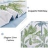 WONGS BEDDING Botanical Comforter Set Queen, 7 Pieces Blue Palm Tree Bed in a Bag, Reversiable Soft Microfiber Coastal Beach Bedding with Comforter, Flat Sheet, Fitted Sheet, Pillow Shams Pillowcases