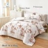 7 Pieces Bed in a Bag Queen Comforter Set with Sheets, Burnt Orange Leaves on White Botanical Bedding Sets for All Season (1 Comforter, 2 Pillow Shams, 1 Flat Sheet, 1 Fitted Sheet, 2 Pillowcases)