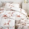 7 Pieces Bed in a Bag Queen Comforter Set with Sheets, Burnt Orange Leaves on White Botanical Bedding Sets for All Season (1 Comforter, 2 Pillow Shams, 1 Flat Sheet, 1 Fitted Sheet, 2 Pillowcases)