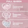 Mi Zone Rosalie Comforter Set for Girls, Ultra-Soft Microlight Plush Metallic Printed Hearts Brushed Reverse Overfilled Down Alternative Hypoallergenic All Season, , Full/Queen, Pink/Silver, 4 Piece