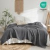 PHF 100% Cotton Muslin Blanket King Size 108" x 90", 4-Layer Lightweight and Breathable Blanket for Summer, Luxuriously Soft Gauze Blanket for Couch Bed, Black Grey