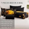 WONGS BEDDING Yellow Comforter Set King, Reversible Yellow Rose 7 Pieces Bed in a Bag, Lightweight Microfiber Soft Bedding Sets with Flat Sheet, Fitted Sheet, Pillowcases & Shams