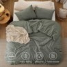 Bedsure Comforter Set Queen Size Grayish Olive Green - Cotton Fabric with Microfiber Inner Fill, Queen Comforter Set for All Seasons, 3 Pieces, 1 Comforter (90"x90") and 2 Pillow Cases (20"x26")