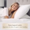 California Design Den 100% Organic Cotton Sheets for King Size Bed, Percale, Deep Pocket King Sheets, GOTS Certified Percale Sheets, Hotel Sheets, 4 Piece King Size Sheets, White Sheets