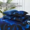 Blue Comforter Set King 7 Piece Bed in a Bag Blue Rose Comforter with Sheet Set Soft Micorfiber Reversible Bedding Set (1 Comforter,2 Pillow Shams,1 Flat Sheet,1 Fitted Sheet,2 Pillowcases)