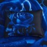 Blue Comforter Set King 7 Piece Bed in a Bag Blue Rose Comforter with Sheet Set Soft Micorfiber Reversible Bedding Set (1 Comforter,2 Pillow Shams,1 Flat Sheet,1 Fitted Sheet,2 Pillowcases)