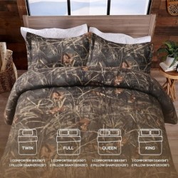 Boston Linen Company Realtree Max 4 Camo Queen Comforter Set 3 Piece Polycotton Rustic Farmhouse Bedding with 2 Pillow Shams – Hunting Cabin Lodge Bed Set Perfect for Camouflage Bedroom - (88"x94")