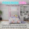 Franco Pokemon Girl Anime Kids Bedding Super Soft Comforter and Sheet Set with Sham, 5 Piece Twin Size, (Official Licensed Product)